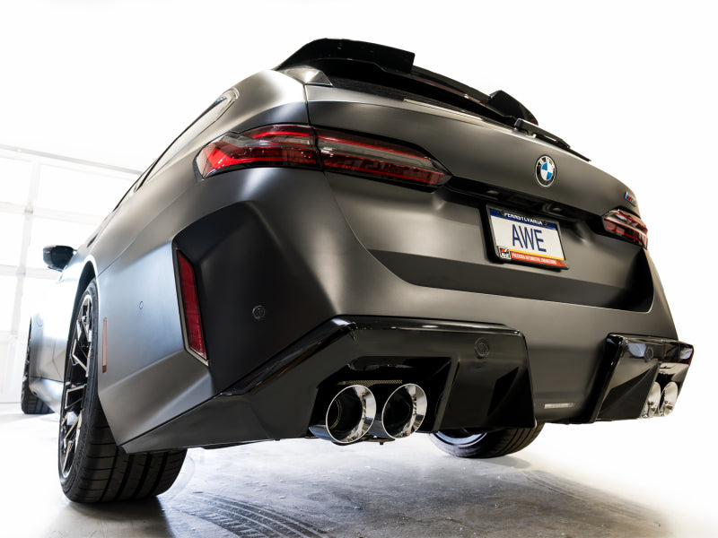 AWE BMW G90/G99 M5 Track Edition Catback Exhaust - Chrome Silver Tips - 3020-42790