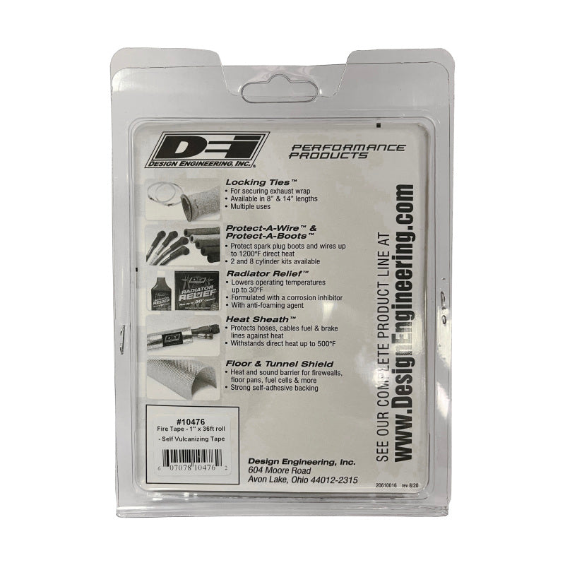 DEI Fire Tape 1in x 36ft Roll - Self Vulcanizing Tape - Black - 10476