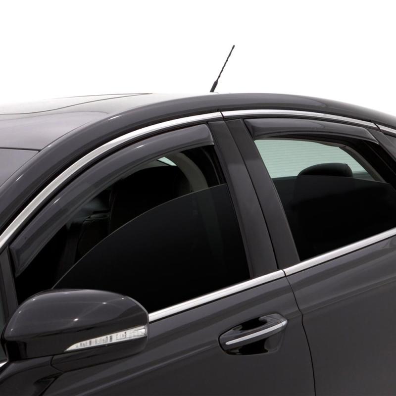 AVS 02-08 Dodge RAM 1500 Quad Cab Ventvisor In-Channel Front &amp; Rear Window Deflectors 4pc - Smoke - 194623