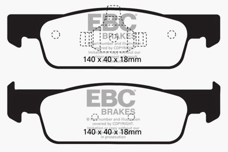 EBC 2016-2017 Smart Fortwo 0.9L Turbo Ultimax2 Front Brake Pads - UD1830