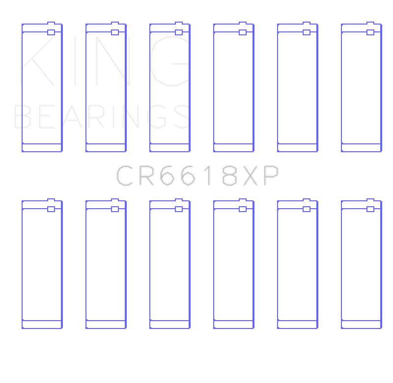 King Chevrolet 200/229ci XP Series Connecting Rod Bearing Set - CR6618XP