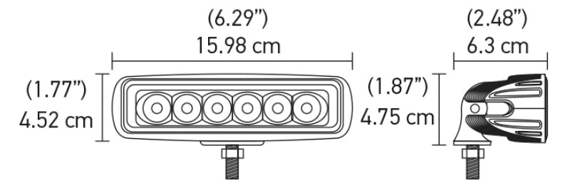 Hella Value Fit Mini Flush Mount 7.7in - 18W White Housing Flood Beam LED Light Bar - 357203051
