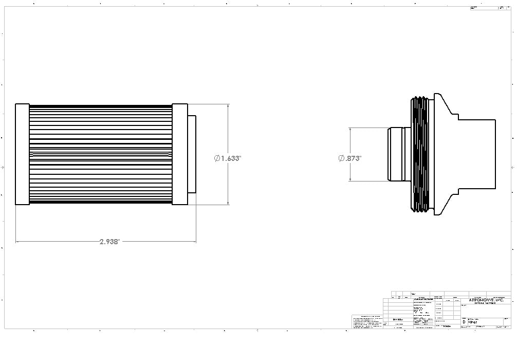 Aeromotive In-Line Fuel Filter 40-M Stainless Mesh Element ORB-10 Port (Bright-Dip Black) 2in. OD - 12330