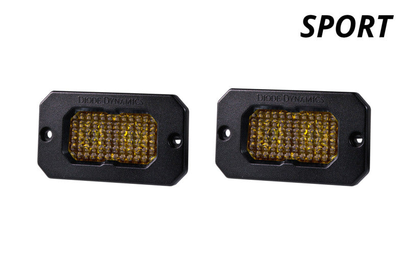 Diode Dynamics Stage Series 2 In LED Pod Sport - Yellow Flood Flush ABL (Pair) - DD6430P