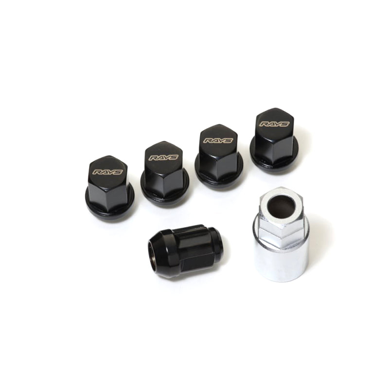 Rays 19 Hex Lock &amp; Lug Nut Set M14 x 1.5 - Black - W191415B