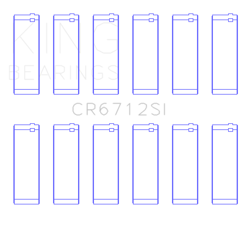 King Engine Bearings Ford V6 Triton/Ohv (Size +0.75mm) Connecting Rod Bearing Set - CR6712SI0.75