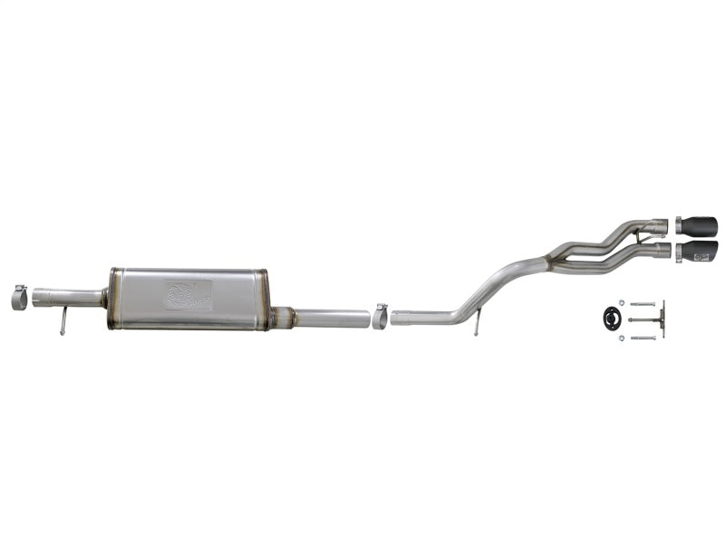 aFe Rebel Series Cat-Back 2.5in Dual Center Exit SS Exhaust w/ Black Tips 07-14 Jeep Wrangler V6 - 49-48054-B