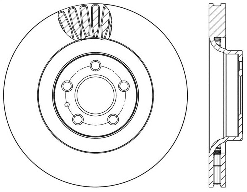 StopTech Slotted &amp; Drilled Sport Brake Rotor - 2015 Ford Mustang Non-Brembo - Front Right - 127.61114R