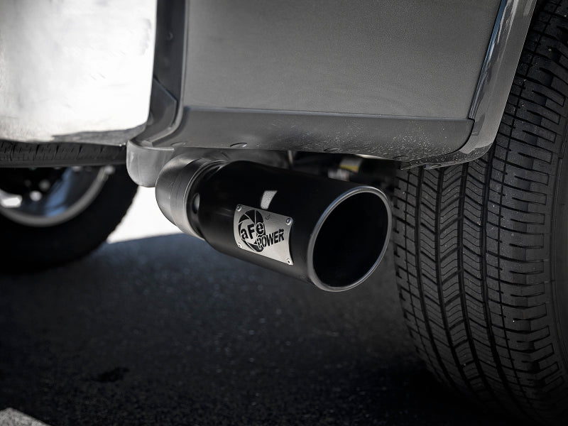 aFe Atlas 4in Aluminized Steel DPF-Back Exh 18-19 Ford F-150 V6-3.0L (td) w/ Black Tip - 49-03106-B