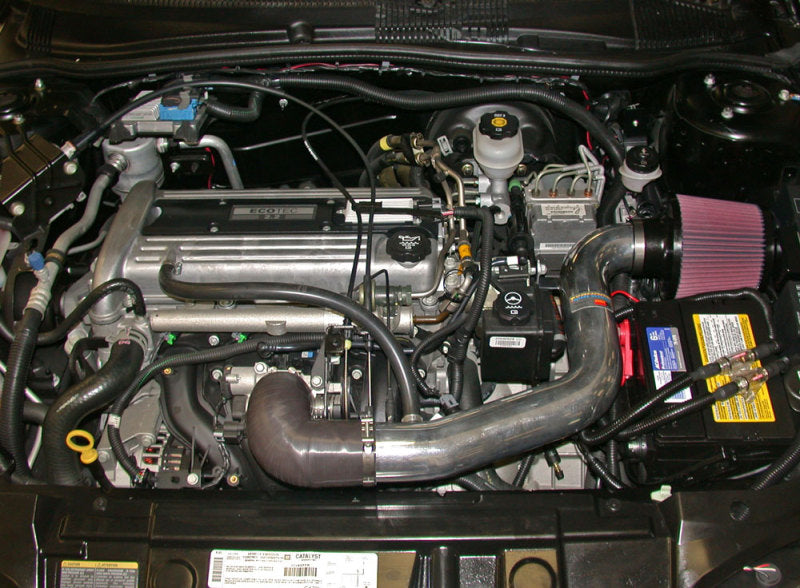 K&N 02-04 Chevy Cavalier L4-2.2L Silver Typhoon Intake - 69-4510TS for 2002-2005 Chevrolet Cavalier - angle view