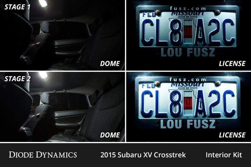 Diode Dynamics 13-16 Subaru XV Crosstrek Interior LED Kit Cool White Stage 1 - DD0509 by Diode Dynamics - installed view