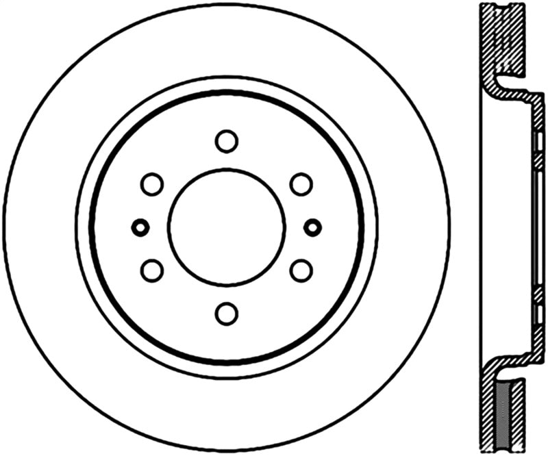 StopTech 10-16 Ford F-150 Slotted & Drilled Front Right Sport Brake Cryo Rotor - 127.65119CR
