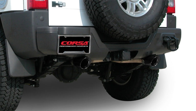 Corsa 2006-2008 Hummer H3 3in Cat-Back Dual Rear w Single 4in Black Pro-Series Tips - 14212BLK
