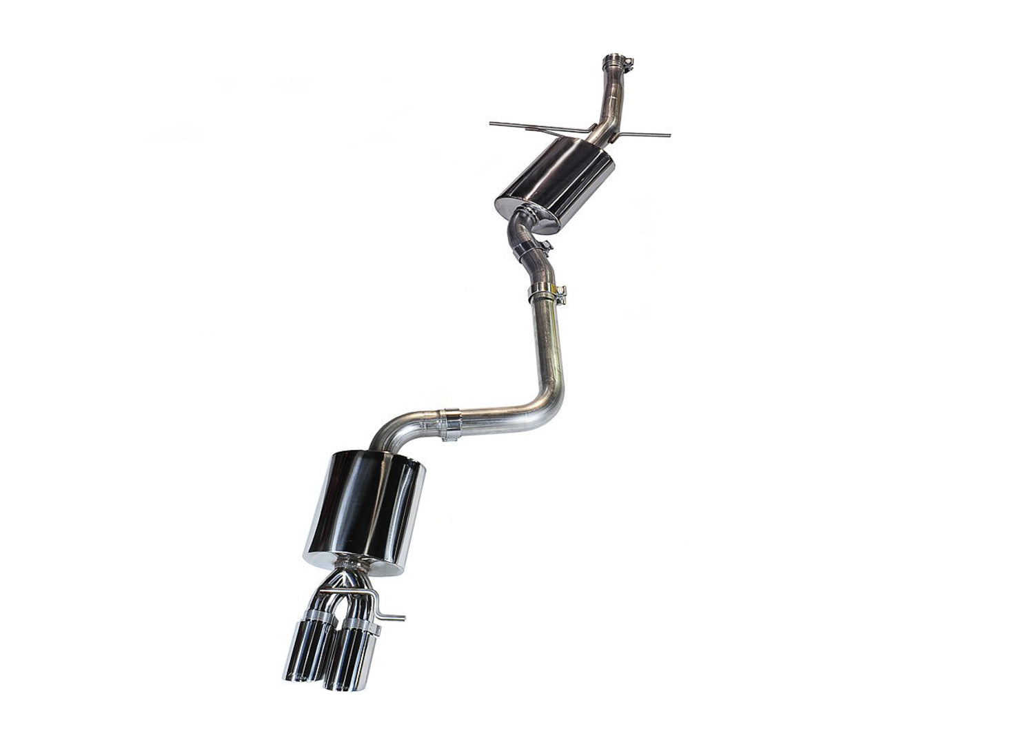 AWE Tuning Audi B8 A5 2.0T Touring Edition Single Outlet Exhaust - Polished Silver Tips - 3015-22012