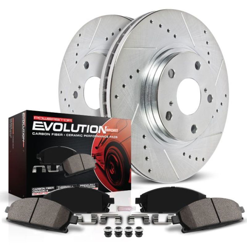 Power Stop 18-19 Honda Accord Front Z23 Evolution Sport Brake Kit - K8165 for 2018-2025 Honda Accord - angle view