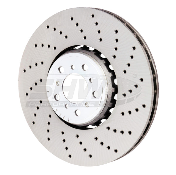 SHW 15-18 BMW X5 M 4.4L Right Front Cross-Drilled Lightweight Brake Rotor (34112284902) - BFR48502 for 2015-2019 BMW X6 - fro