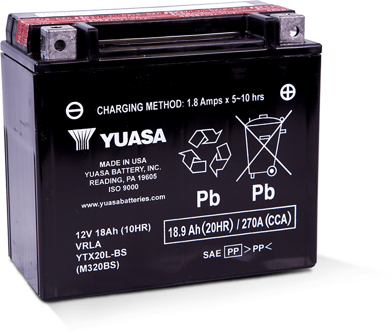 Yuasa YTX20L-BS Maintenance Free AGM 12 Volt Battery (Bottle Supplied) - YUAM320BS