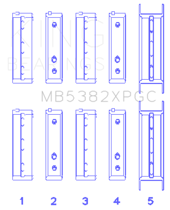 King Subaru EJ20 / EJ22/ EJ25 (Including Turbo) Coated Crankshaft Main Bearing Set - MB5382XPGC