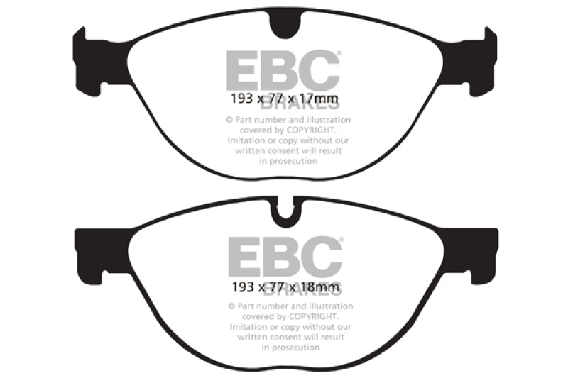 EBC 10-15 Jaguar XF 5.0 Supercharged (470) Yellowstuff Front Brake Pads - DP42076R