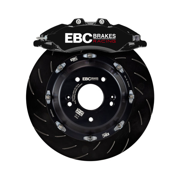 EBC Racing 20-23 Volkswagen Golf-R Black Apollo-6 Calipers 380mm Rotors Front Big Brake Kit - BBK033BLK-2 by EBC
