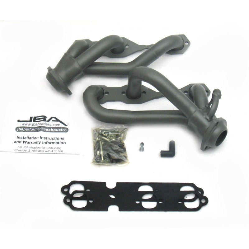 JBA 96-01 GM S Truck 4.3L V6 w/o A.I.R. Injection 1-1/2in Primary Ti Ctd Cat4Ward Header - 1842S-3JT