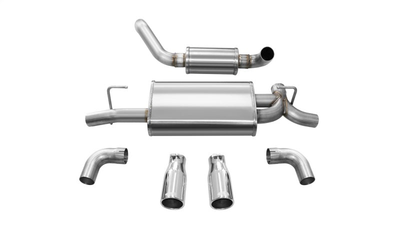 Corsa 2018-2024 Jeep Wrangler JL 2.5in Dual Rear Exit Polished Tips Touring Axle-Back Exhaust - 21016