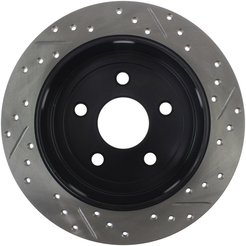 StopTech Power Slot 07-13 Jeep Wrangler Rear Right Drilled &amp; Slotted Rotor - 127.67067R