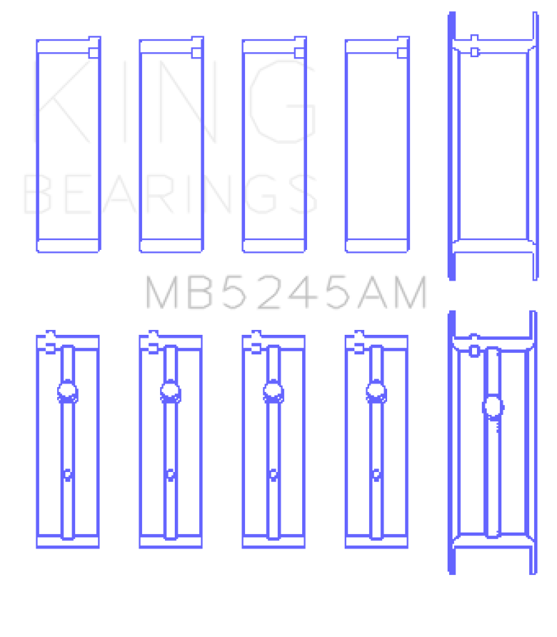 King 91-04 Nissan 146CI/2.4L KA24DE L4 / 89-97 146CI/2.4L KA24E L4  (Size +0.5) Main Bearing Set - MB5245AM0.5