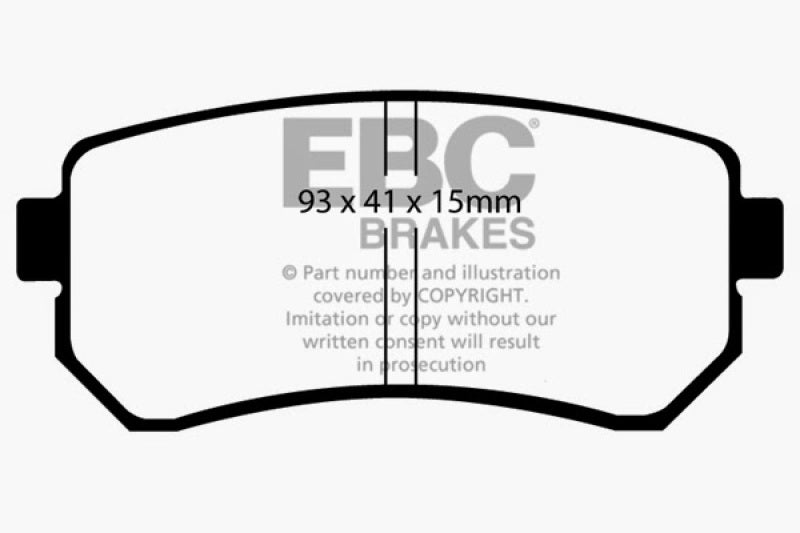 EBC 06-11 Hyundai Accent 1.6 Ultimax2 Rear Brake Pads - UD1157