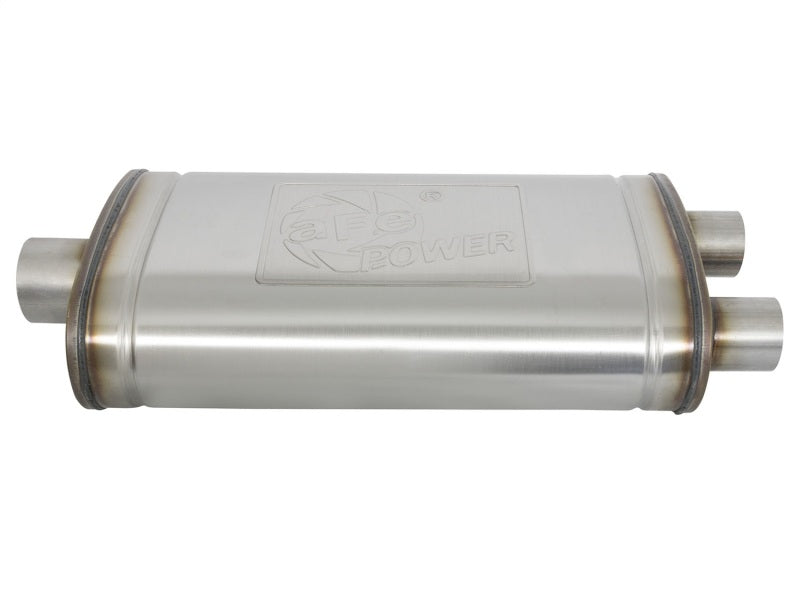 aFe MACHForce XP SS Muffler 3in Center Inlet / 2.5in Dual Outlets 22in L x 11in W x 6in H Body - 49M00014