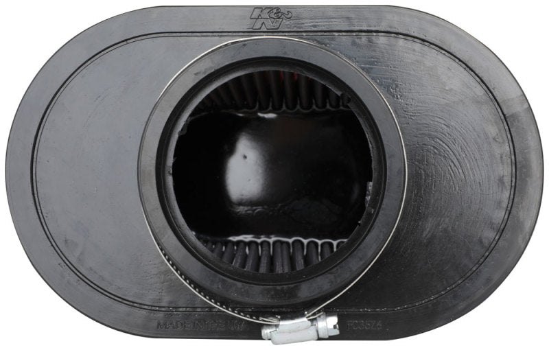 K&amp;N Universal Clamp-On Air Filter 3.5in Flg ID x 8.5x5.25in B OD x 6.25x4in T OD x 5.5in H - RU-5040
