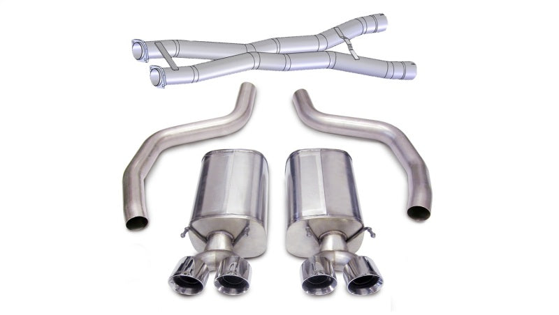 Corsa 2012-2013 Chevrolet Corvette C6 ZR1 Sport Cat-Back Dual Rear Exit w/ Twin 4.0in Pol Tips - 14164CB3