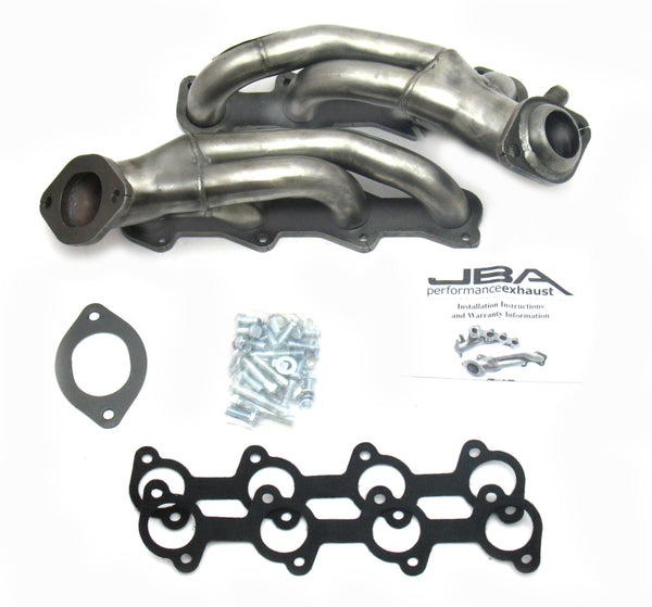 JBA 99-04 Ford Mustang 4.6L 2V 1-5/8in Primary Raw 409SS Cat4Ward Header - 1625S-9 for 1999-2004 Ford Mustang - front view