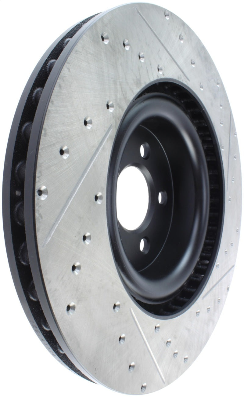 StopTech Slotted &amp; Drilled Sport Brake Rotor - 2015 Ford Mustang GT - Front Right - 127.61116R