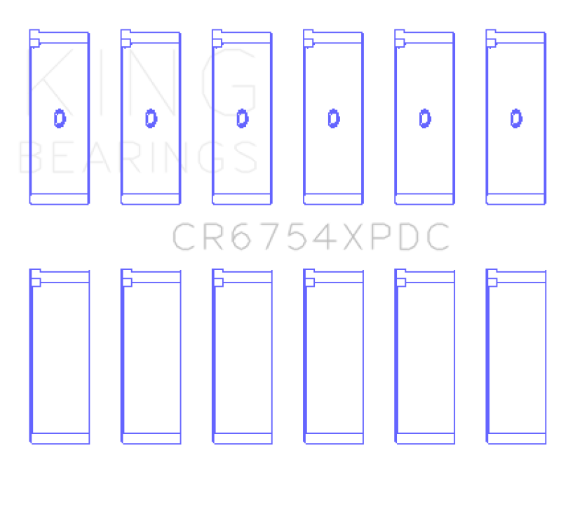 King Toyota 2JZGE 2JZGTE 24v (Size Standard - Predoweled for Alum Rods) Performance Rod Bearing Set - CR6754XPDC