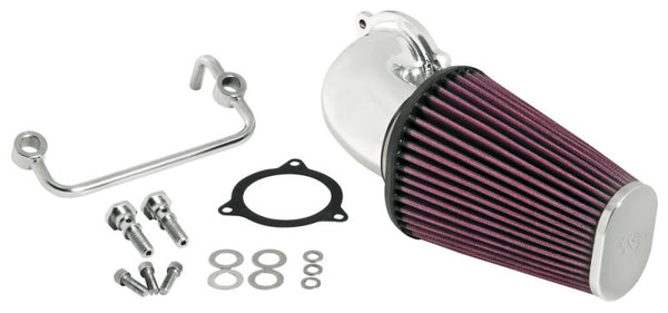 K&N 08-10 Harley Davidson Touring Models Performance Intake Kit - Bright Aluminized - 57-1122P for 2008-2016 Harley-Davidson 