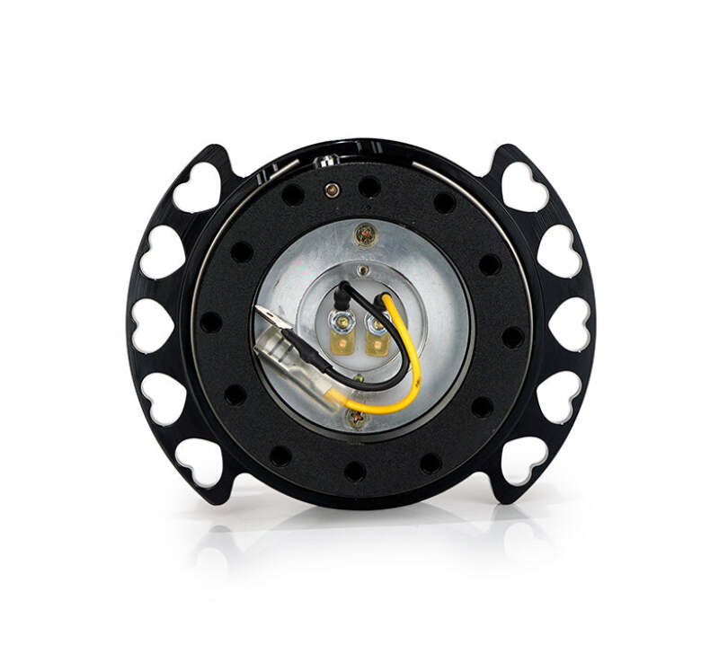 NRG Quick Release Kit - Black Body/ Black Heart Cutout Ring - SRK-222BK-BK - close-up view 2