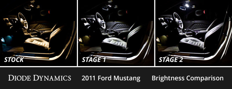 Diode Dynamics 10-14 d Mustang Interior LED Kit Cool White Stage 2 - DD0514 for 2010-2014 Ford Mustang - angle view
