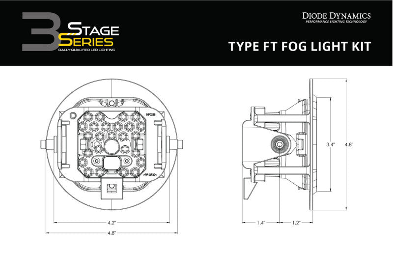 Diode Dynamics SS3 Sport Type FT Kit ABL - White SAE Fog - DD7020