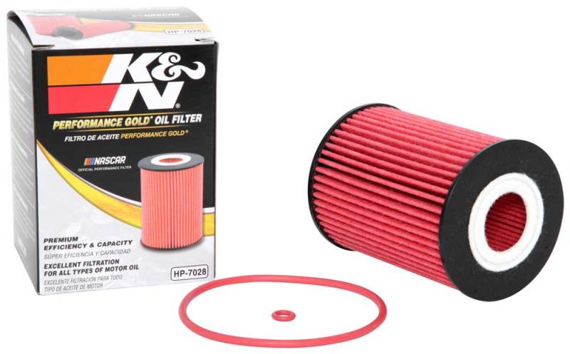 K&N Performance Oil Filter for 2010+ Mercedes Benz GLE350D 3.0L V6 DSL 2.75in OD x 3.625in H - HP-7028 for 2010-2022 Mercedes