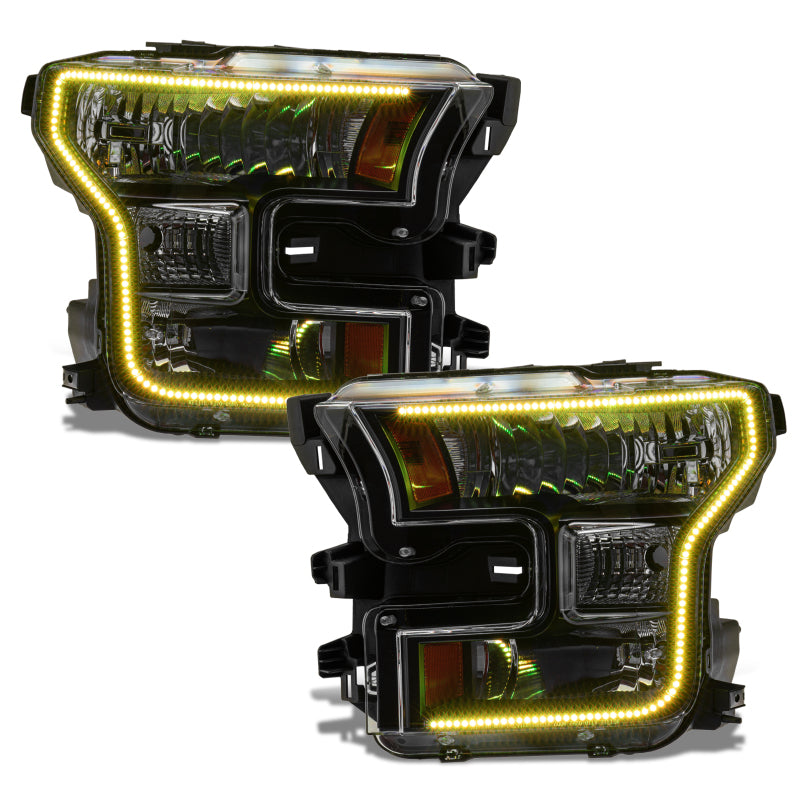 Oracle 15-17 Ford F-150 Dynamic RGB+A Pre-Assembled Headlights Halogen - Blk Edition - SEE WARRANTY - 8201-332