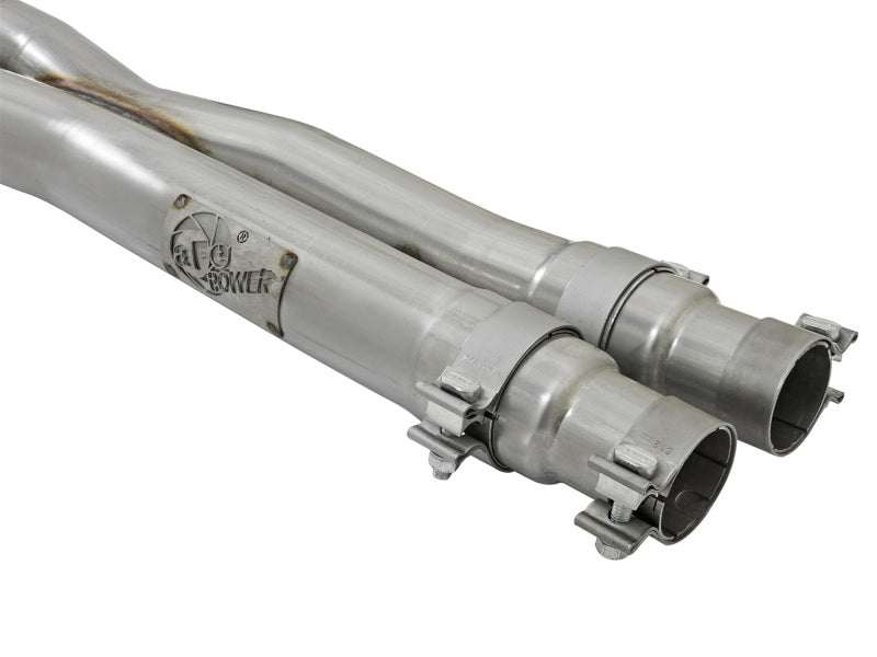 aFe MACHForce XP 3in 304 SS Sport Tone Cat-Back w/ Black Tips 15-17 Ford Mustang V6-3.7L/V8-5.0L - 49-33088-B