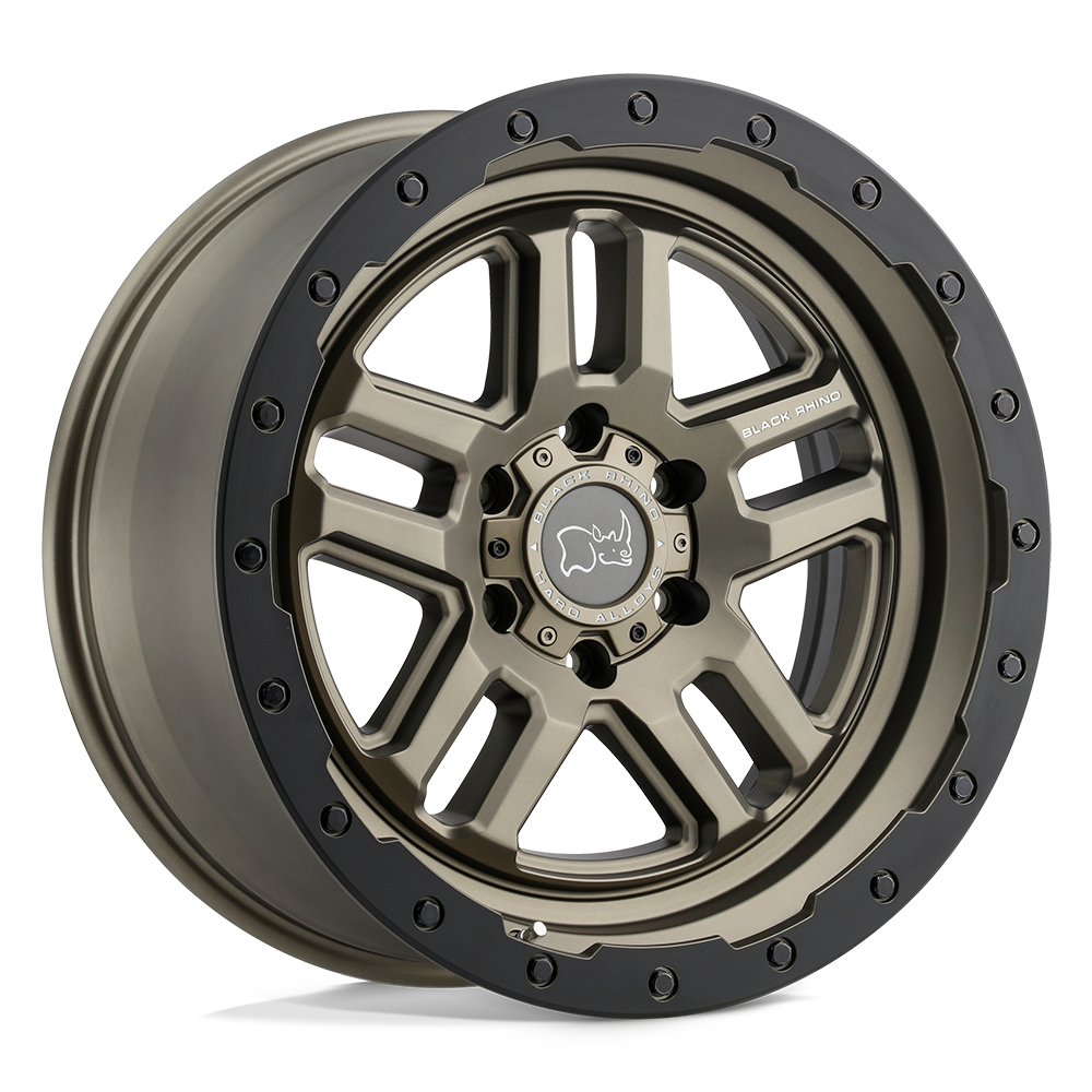 Black Rhino Hard Alloys Barstow 20X9.5 6X139.7 +12MM Matte Bronze W/ M-Black Ring