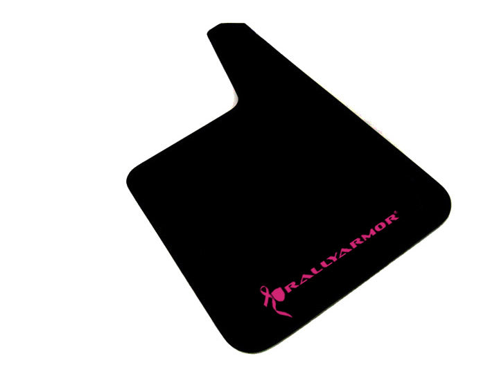 Rally Armor Universal Fit (No Hardware) Basic Plus Black Mud Flap w/ Black Logo - MF20-BAS-BLK