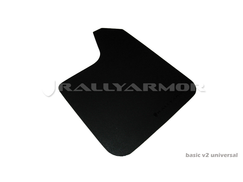 Rally Armor Universal Fit (No Hardware) Basic Black Mud Flap w/ Black Logo - MF12-BAS-BLK by Rally Armor - front view