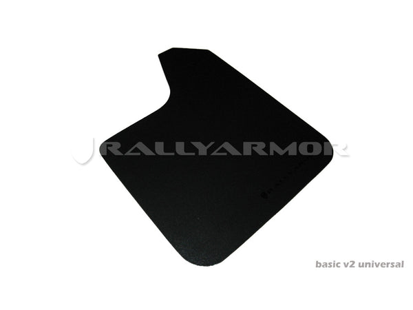 Rally Armor Universal Fit (No Hardware) Basic Black Mud Flap w/ Black Logo - MF12-BAS-BLK by Rally Armor - front view