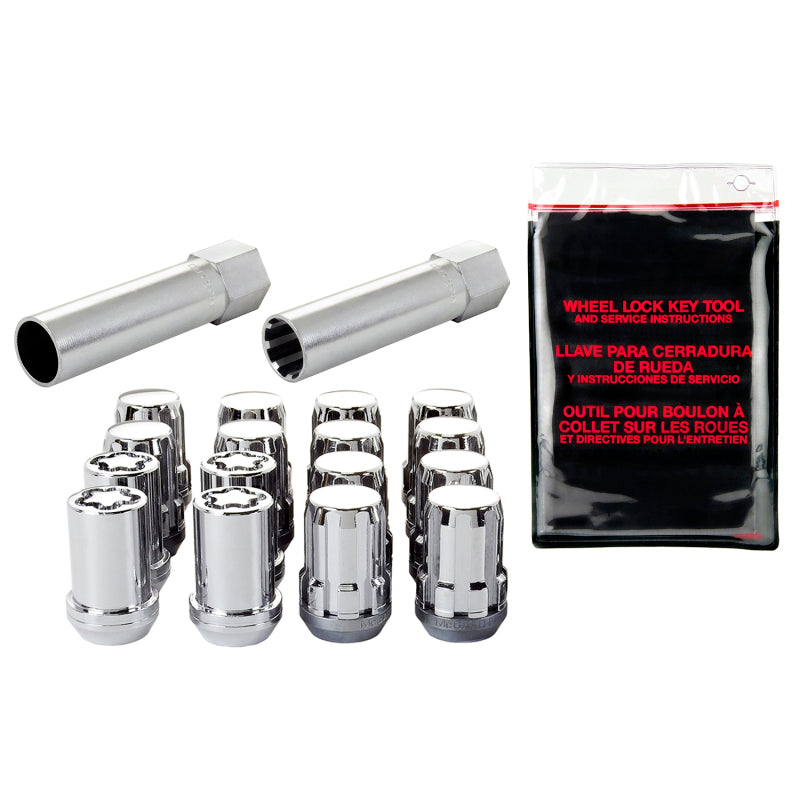 McGard SplineDrive Tuner 4 Lug Install Kit w/Locks &amp; Tool (Cone) M12X1.5 / 13/16 Hex - Chrome - 65457