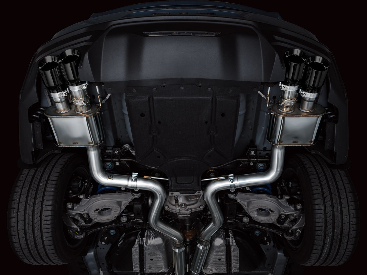AWE 2024 Ford Mustang GT Fastback S650 RWD SwitchPath Catback Exhaust w/ Quad Diamond Black Tips - 3025-43650