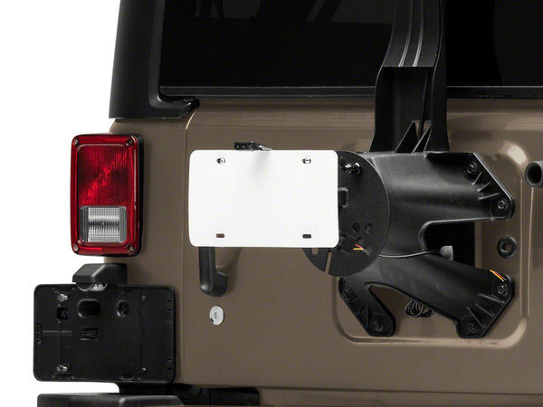 Raxiom 07-18 Jeep Wrangler JK Axial Series License Plate Bracket w/ LED Brake Light - J132759 for 2007-2018 Jeep Wrangler - f