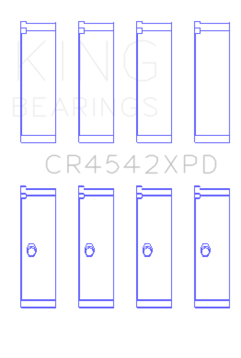 King Honda K-Series (except A3) 16v 2.0L/2.3L/2.4 XP Tri-Metal Performance Rod Bearing - Set of 4 - CR4542XPD